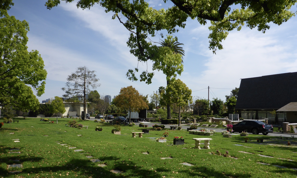 Pierce Brothers Westwood Village Memorial Park Cemetery in spring