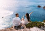 Couple drinking in Greece