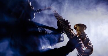 Musician playing saxophone