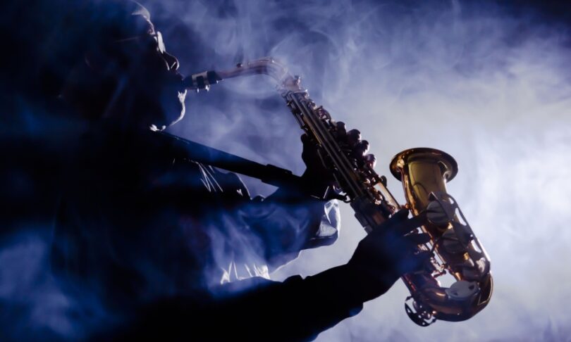 Musician playing saxophone