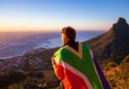 Man with South African flag