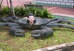 Sculpture of the crab lady at haw-par-villa