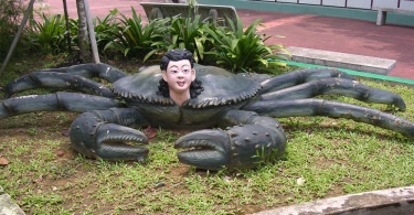 Sculpture of the crab lady at haw-par-villa