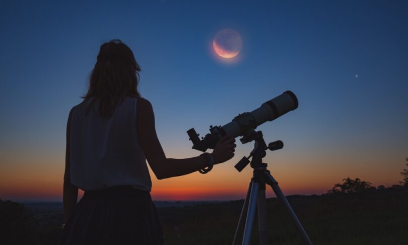 Girl with telescope