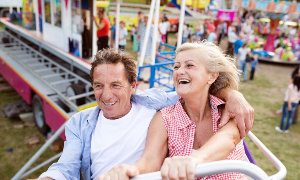 Couple on rollercoast