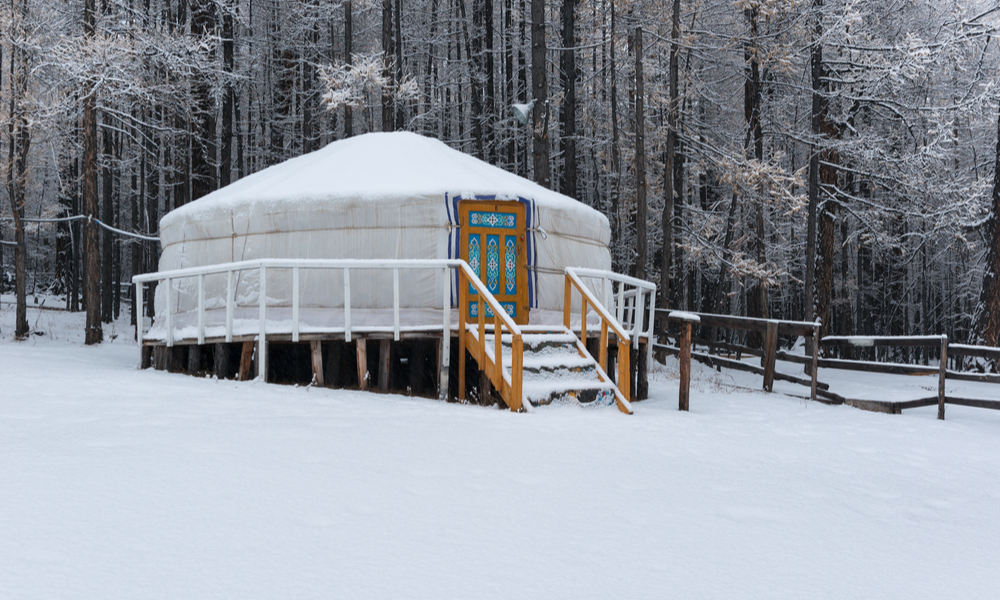 Yurt in the snow