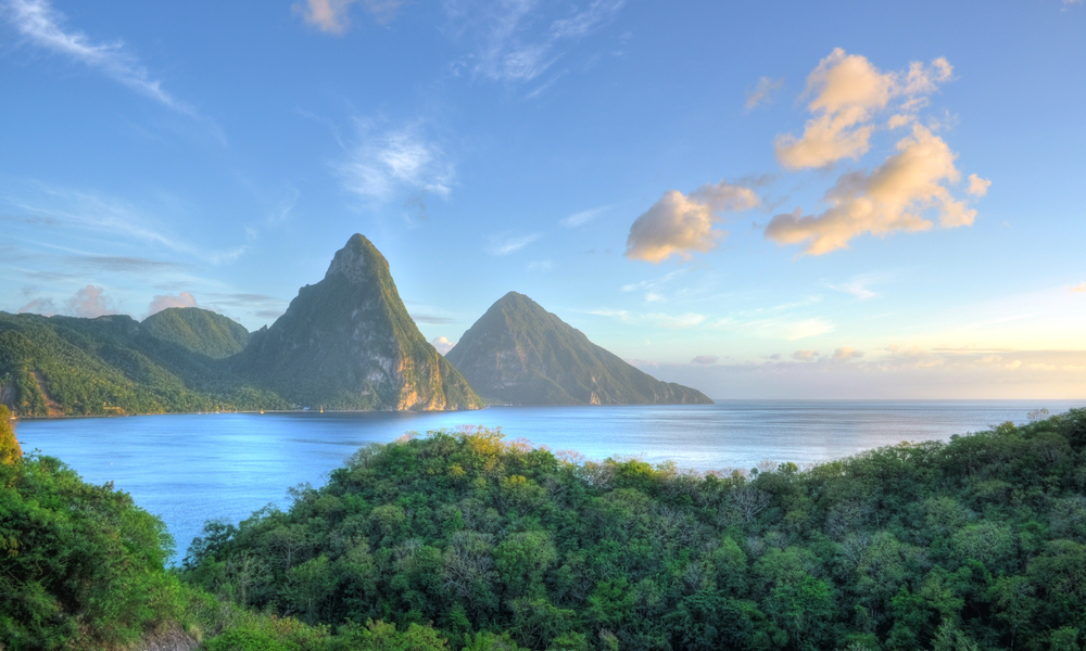 view of mountains in st lucia