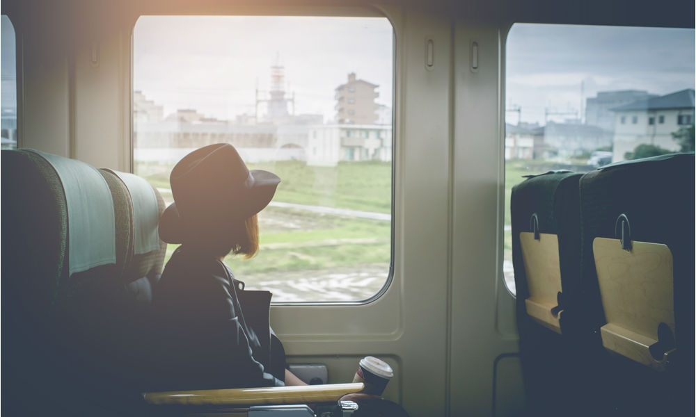 woman in train_travel