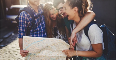 group of friends traveling together