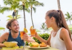 Couple having lunch in Honolulu