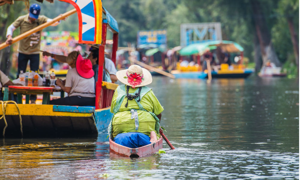 boats in Xochimilco, Mexico City