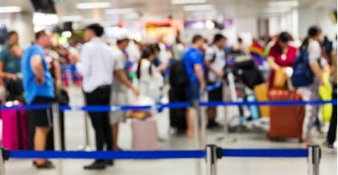 Abstrack blur people check in at airport,