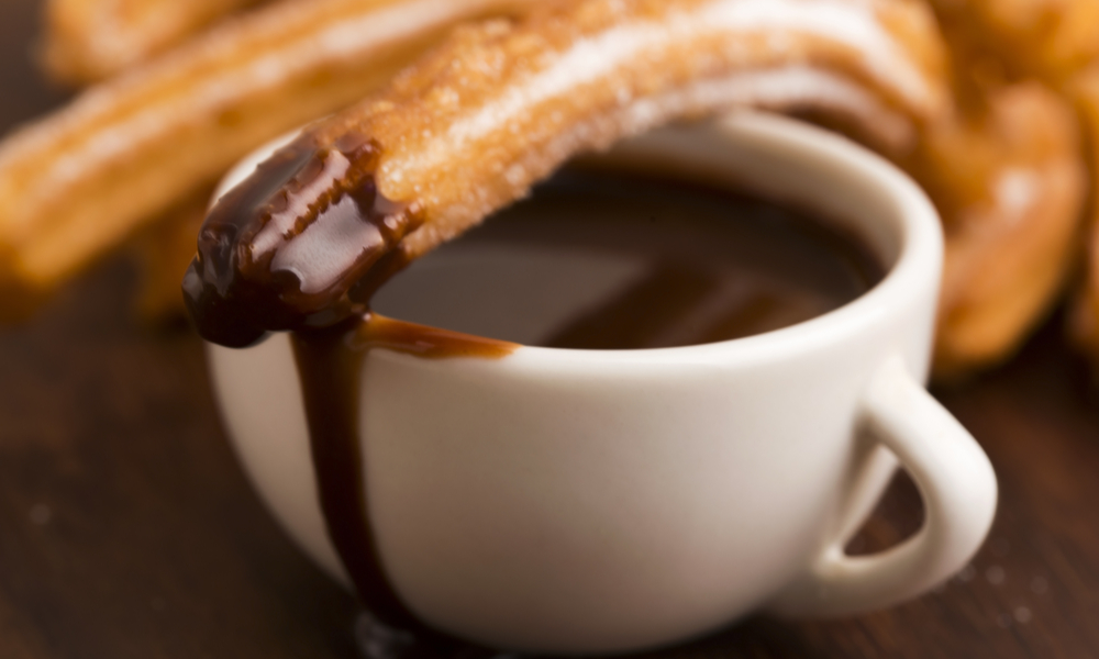 deliciuos spanish Churros with hot chocolate