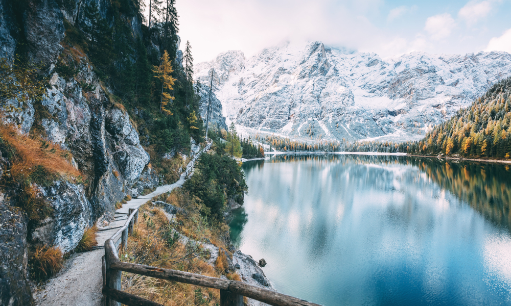 Great alpine lake Braies