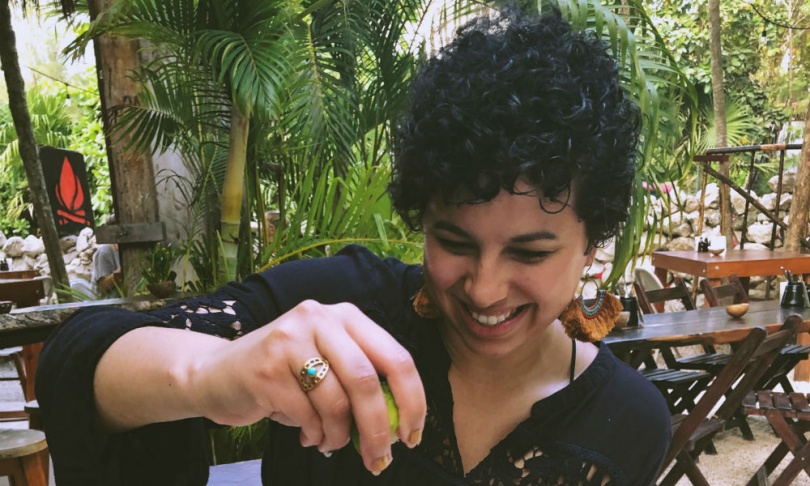 Nicole Capo enjoying tacos in tulum