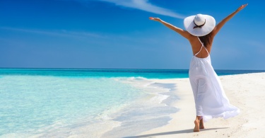 woman on secluded beach