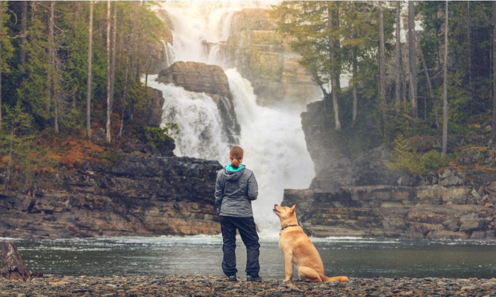 woman with dog in Vancouver