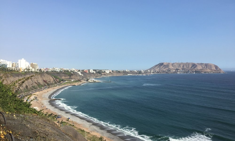 The Pacific coast of Lima, Peru