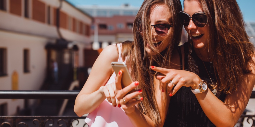 Girls Looking at Phone