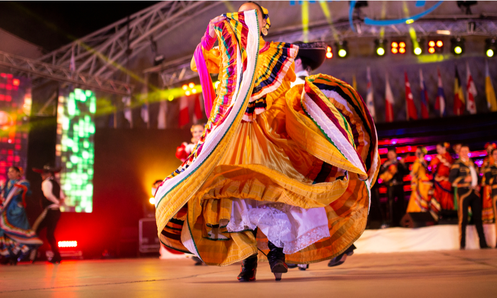 Best Places to Celebrate Day of the Dead in America: Mexican National Costume dancers on show