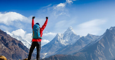 Man at easiest mountains to climb