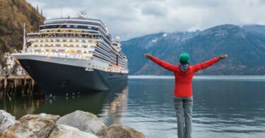 Girl about to embark on a cruise