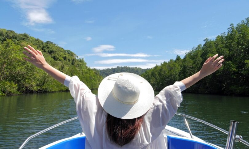 woman enjoying a river cruise