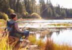 Man fishing at a lake