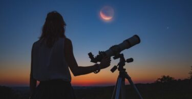 Girl with telescope